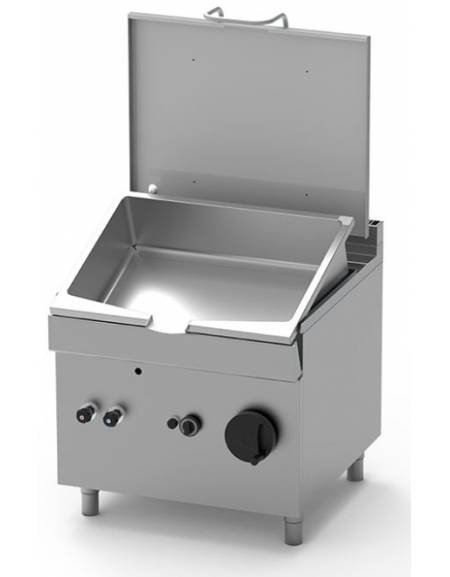 Brasiera a gas con ribaltamento manuale - Vasca inox Lt. 85 - DIMENSIONI CM.80x90x85h