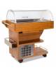 Carrello refrigerato in legno con cupola - Colore noce chiaro - Refrigerazione statica +3°+10°C - cm 106x48x107h
