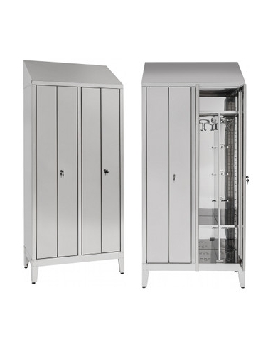 Armadio Spogliatoio Biposto a 4 Ante dim 95x40x215h inox430