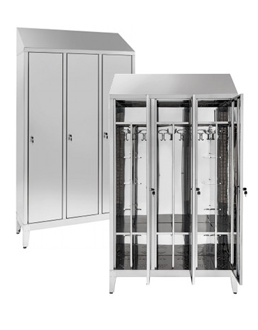 Armadio Spogliatoio Tre Posti a 3 Ante dim 120x40x215h inox430