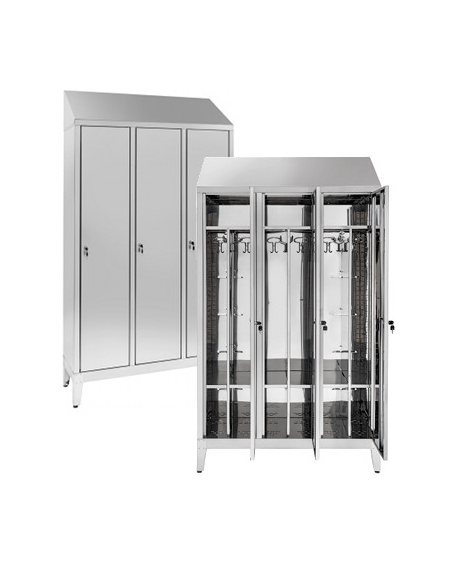 Armadio Spogliatoio Tre Posti a 3 Ante dim 120x40x215h inox430