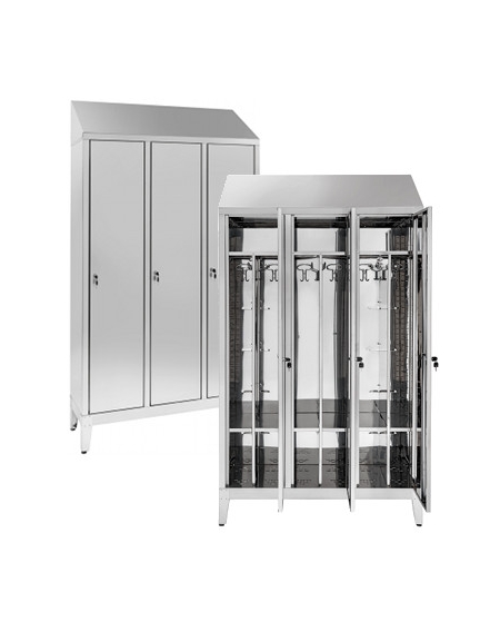 Armadio Spogliatoio Tre Posti a 3 Ante dim 120x50x215h inox430 Armadio Spogliatoio Tre Posti a 3 Ante dim 120x50x215h inox430