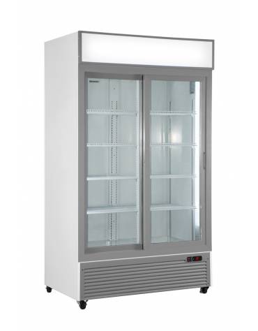 Frigo vetrina ventilato per bevande con 2 porte scorrevoli - capacità 888 Lt - temperatura 0°C/+10°C - mm 1130x700x2023h