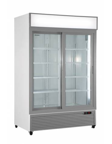 Frigo vetrina ventilato per bevande con 2 porte scorrevoli - capacità 1057 Lt - temperatura 0°C/+10°C - mm 1330x700x2023h