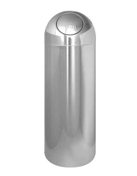 Gettacarte tondo in acciaio inox - Capacità Lt 45 - Push inox - Ø cm 30x83h