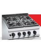 Cucina 6 Fuochi a gas MEDIA POTENZA con forno a gas GN 2/1 - cm 120x90x85/90h