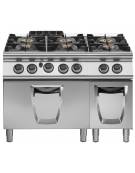 Cucina 6 Fuochi con forno GN2/1 elettrico Dimensioni cm.120x90x9