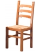 Sedia in legno rusticone con struttura in faggio e seduta in paglia - cm 43,5x40x100h