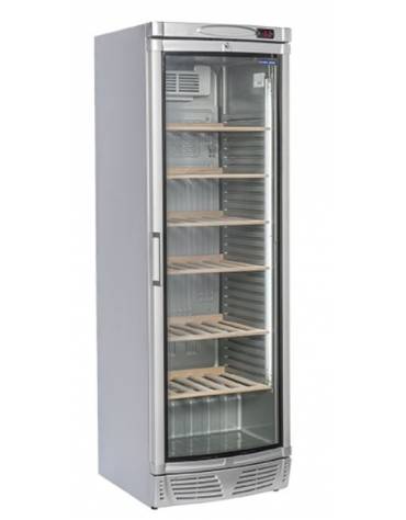 Cantina vino refrigerata - colore argento - 80 bottiglie - refrigerazione Roll-Bond con ventilatore +7°/+18°C - mm 595x660x1845h