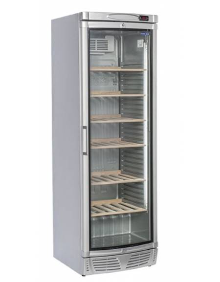 Cantina vino refrigerata - colore argento - 80 bottiglie - refrigerazione Roll-Bond con ventilatore +7°/+18°C - mm 595x660x1845h