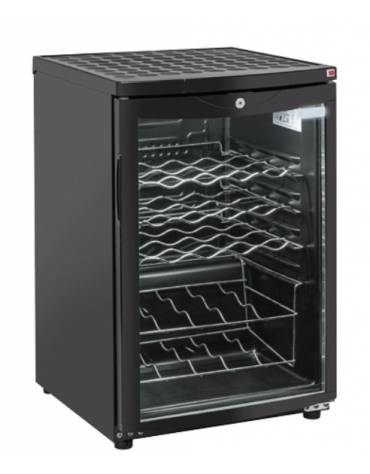 Vetrina refrigerata bassa per vino - capacità 15 bottiglie di vino - Lt 85 - Refrigerazione Roll-Bond +4°+10°C - cm 50,5x59x78h