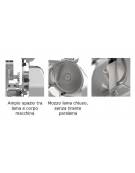Affettatrice verticale  per salumi professionale lama diametro cm 38,5 - Corsa carrello cm 37 - Monofase o Trifase -mm 770x730x6