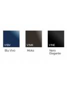 Tavolo riunione con piano in vetro colore Blu , Moka o Nero - Gambe in acciaio colore Bianco , Nero o Alluminio - cm 240x124x73h