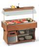 Carrello refrigerato  in legno per pesce con la vasca in acciaio inox AISI 316 mm 2057x750x1528h