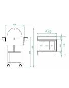 Carrello refrigerante in legno con cupola - temperatura +2° +10°C - Colore Noce oppure Wenge'  - cm 111x112x125 h