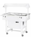 Carrello refrigerato in legno - 3xGN1/1 - colore laccato bianco - temp. +2° +10°C - cm 111x112x141h