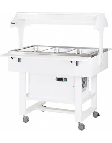 Carrello refrigerato in legno - 3xGN1/1 - colore laccato bianco - temp. +2° +10°C - cm 111x112x141h