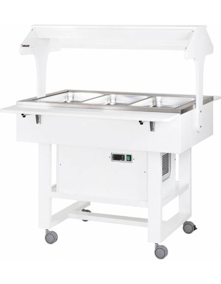 Carrello refrigerato in legno - 3xGN1/1 - colore laccato bianco - temp. +2° +10°C - cm 111x112x141h