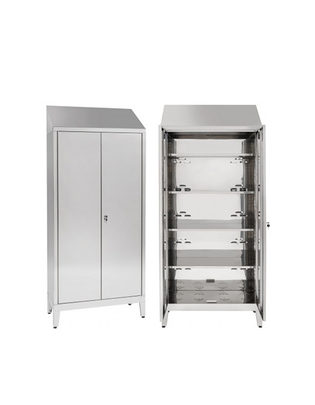 Armadio Portaoggetti a 2 Ante dim 95x50x215h inox430