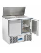 Saladette refrigerata GN1/1 con top inox apribile e 2 sportelli - refrigerazione statica 0°/+8°C  - cm 90x70x88,3h