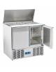 Saladette refrigerata GN1/1 con top inox apribile e 2 sportelli - refrigerazione statica 0°/+8°C  - cm 90x70x88,3h