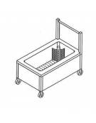 VASCA AMMOLLO CON GRIGLIA ASPORTABILE SU RUOTE - RUBINETTO DI SCARICO - CM. 60X60X50 H