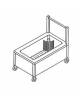 CARRELLO INOX LAVAVERDURE CON FALSO FONDO FORATO E FILTRO - CM 100X60X75H