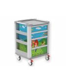 Carrello pediatrico con 2 cassetti medium e 2 large - cm 44x48x43,8h