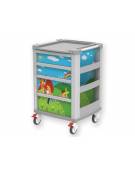 Carrello pediatrico con 2 cassetti medium e 2 large - cm 44x48x43,8h