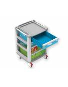 Carrello pediatrico con 2 cassetti medium e 2 large - cm 44x48x43,8h