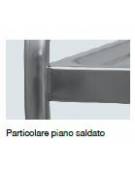 Carrello saldato in acciaio inox AISI 304 - 2 piani stampati da 100x60 - Portata kg 150 - cm 109x69x95h
