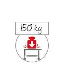 Carrello saldato in acciaio inox AISI 304 - 2 piani stampati da 100x60 - Portata kg 150 - cm 109x69x95h