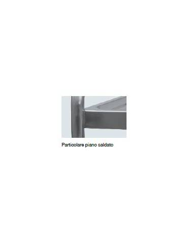 Carrello saldato in acciaio inox AISI 304 - 3 piani stampati da cm 100x60 - Portata kg 150  - cm 109x69x95h