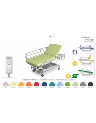 Letto bariatrico con altezza variabile e TR-RTR con motori elettrici - cm (completamente esteso) 242x135