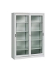 Armadio metallico a porte scorrevoli con vetri temprati - cm 180x45x200h