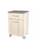 COMODINO IN LEGNO CON CASSETTO E ANTINA - COLORE BEIGE STRIATO - CM 45x40x75H
