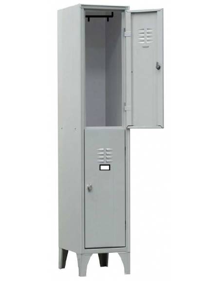 ARMADIO MULTISPOGLIATOIO 2 POSTI - ante grigio - cm. 35 x 35 x 180 h.