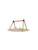 Altalena in legno per parco giochi 2 posti (sedili piani) - Da interrare o filo pavimento - dimensioni cm 380x235x240h
