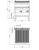 Griglia ad acqua a gas su armadio aperto cm 70x70x85h