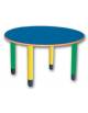 TAVOLINO ROTONDO DIAMETRO CM 90 - PIANO IN LEGNO NOBILITATO BORDO IN GOMMA - ALTEZZA CM 45/55