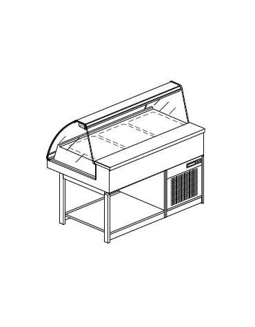 Vetrina a caldo secco-umido da cm. 125