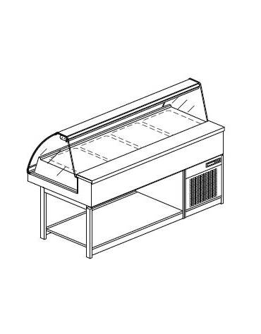 Vetrina a caldo secco-umido da cm. 150