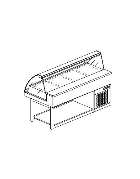 Vetrina a caldo secco-umido da cm. 150