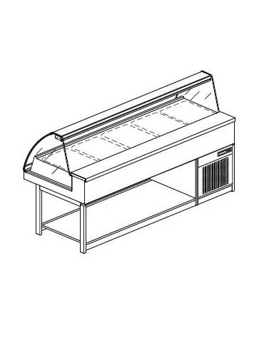 Vetrina a caldo secco-umido da cm. 200