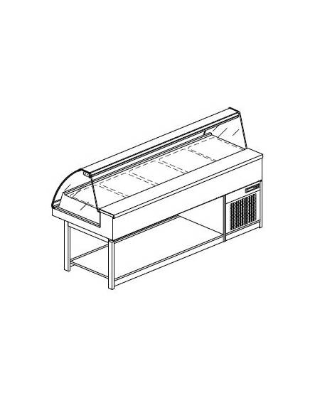 Vetrina a caldo secco-umido da cm. 200