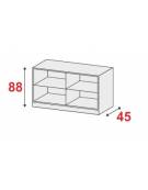 SOPRALZO METALLICO A GIORNO CON 1+1 RIPIANI REGOLABILI - cm 150x45x88h