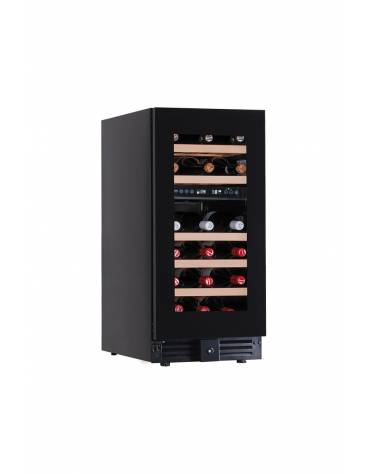 Vetrina per vini ventilata - 1 porta - N° 28 Bottiglie da cl 75 - doppia temperatura +2°C+12°C / +12°C +20°C - cm 38x57,8x82h