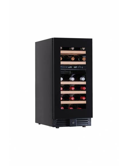 Vetrina per vini ventilata - 1 porta - N° 28 Bottiglie da cl 75 - doppia temperatura +2°C+12°C / +12°C +20°C - cm 38x57,8x82h