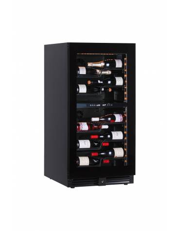 Vetrina per vini ventilata - 1 porta - capacità 275 Lt - temperatura +5°C+12°C / +12°C+20°C - mm 595x710x1270h