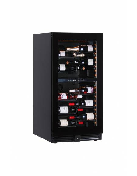 Vetrina per vini ventilata - 1 porta - N° 56 Bottiglie vino - doppia temperatura +2°C+12°C / +12°C +20°C - cm 59,5x69x120h